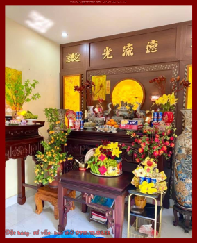 Bàn Thờ Cây Hoa Mai Gỗ Hương Đá